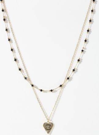 Simons Womens Hearts eye two-row chain