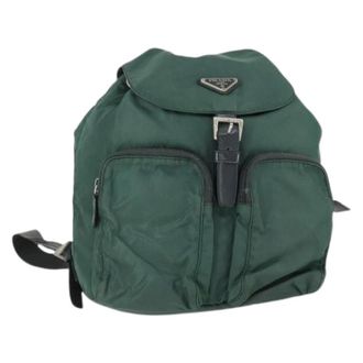 Prada Pre-owned Backpacks, female, Green, Size: ONE SIZE Pre-owned Nylon Backpack