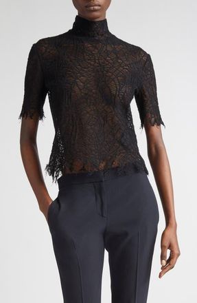Alexander McQueen Cobweb Lace Top in Black at Nordstrom, Size X-Large