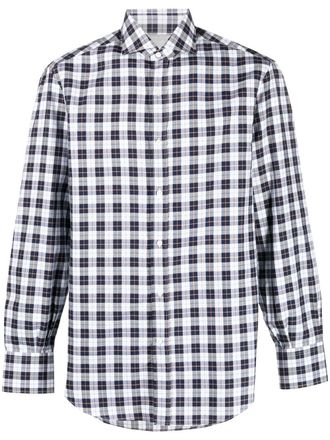 Brunello Cucinelli Geruit overhemd - Blauw
