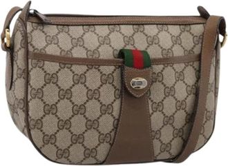Gucci Pre-owned Vintage Schoudertas - Dames - Vintage Schoudertas - Beige - ONE Size - Leer - Vintage