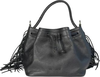 Vic Mati&eacute; Naima Soft Bucket Bag - Dames - Handtassen - Zwart - ONE Size - Leer - Tassen