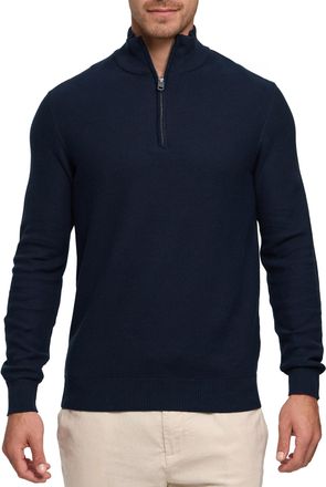Indicode Troyer INDICODE INBarcerle Half Zip, Herren, Gr. XXL, sky captain, Strick, Obermaterial: 100% Baumwolle, unifarben, regular fit normal, ohne Ausschnit