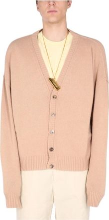 AMBUSH Oversize Fit Cardigan - Heren - Vesten - Beige - S - Wol - Truien & Vesten