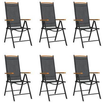 Berkfield Home Beautiful 7 Piece Garden Dining Set Black Aluminium