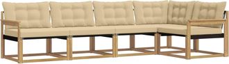 vidaXL Conjunto De Sof&aacute;s De Exterior 5 Uds. Y Beige Vidaxl