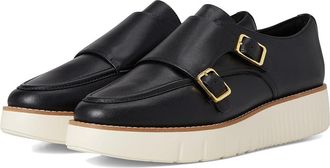 Cole Haan Grand City Platform Monk Strap Womens Shoes Black/Ivory : 10.5 B - Medium, Leather