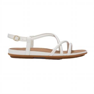 FitFlop Womens Gracie Leather Strappy Back-Strap Sandals In Urban White