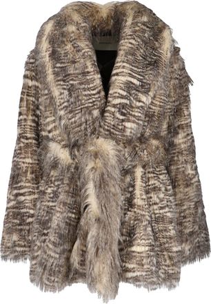 Entire studios Textured Faux Fur Jacket With Striped Pattern