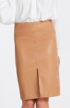 Bishop + Young Briana Faux Leather Skirt in Caramel at Nordstrom, Size Medium