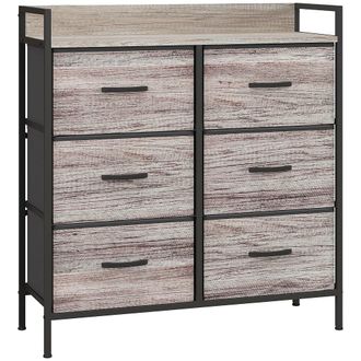 HOMCOM Cajonera de tela 79x29x85 cm gris