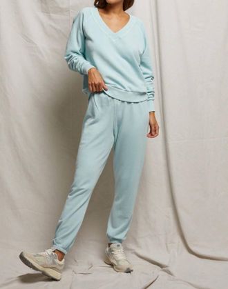 perfectwhitetee Johnny French Terry Easy Sweatpants In Iced Aqua