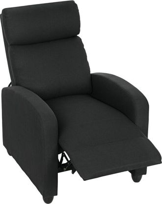 HOMCOM Poltrona Relax Reclinabile Manualmente in Tessuto con Poggiapiedi Nero - Homcom