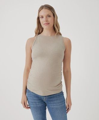 Pact Organic Maternity Everyday Tank in Wheat Heather at Nordstrom, Size Small