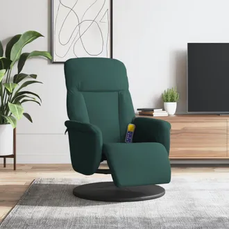 vidaXL Vidaxl - Sill&oacute;n Reclinable Masaje Con Reposapi&eacute;s Terciopelo Verde Oscuro
