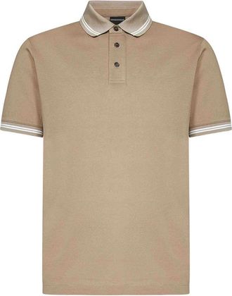 Emporio Armani Sand Cotton Polo Shirt