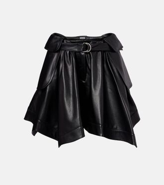 Loewe Double L belted leather miniskirt