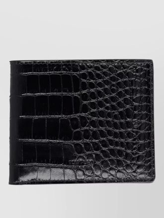 Tom Ford leather croc embossed bi fold wallet