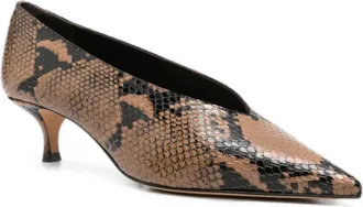Le Monde Beryl Womens Kitten Heel Pumps Babouche Beige Leather Calf High Shoes