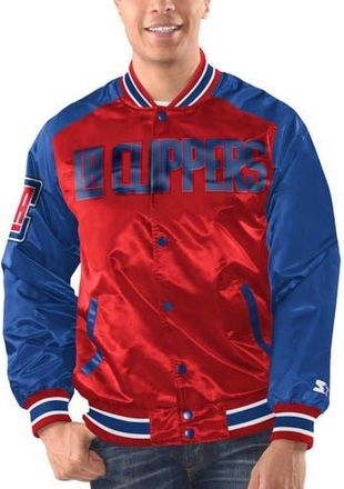 Starter Mens Starter Red/Royal LA Clippers Renegade Satin Full-Snap Varsity Jacket at Nordstrom, Size Xx-Large