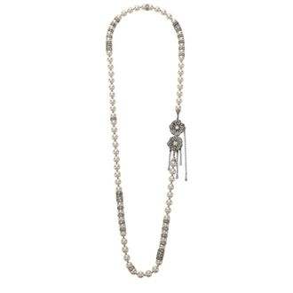 Alessandra Rich Necklace With Floral Closure - female - Alessandra Rich - Necklaces - White - ONE SIZE - Accessories