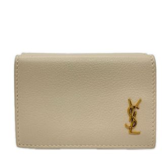 Saint Laurent Beige Leather Wallet (Tri-Fold) (Pre-Owned)