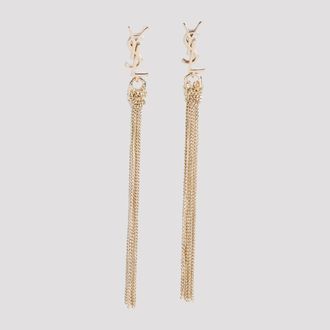 Saint Laurent Golden Pompons Chains Earrings