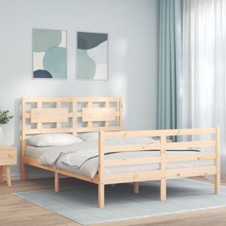 vidaXL Estructura De Cama Con Cabecero Madera Maciza 120x200 Cm Vidaxl