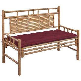vidaXL Banco De Jard&iacute;n Con Coj&iacute;n Bamb&uacute; 120 Cm Vidaxl