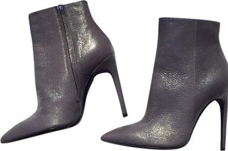 Pollini Metallic Leather Ankle Boots Size 36