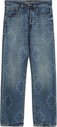 Marcelo Burlon Straight Jeans - Heren - Regular Fit Jeans - Blauw - W34 - Katoen - Jeans