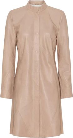 BTF-CPH Btfcph - Lange leren jas - Dames - Jassen - Beige - Maat: S Leer