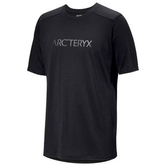 Arc'teryx Ionia Merino Wool ArcWord Logo S/S Merinoshirt f&uuml;r Herren | schwarz