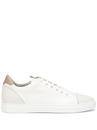 Brunello Cucinelli colour-block low top sneakers - White