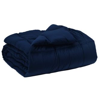 vidaXL Edred&oacute;n De Invierno Azul Oscuro 135 X 200 Cm Microfibra Vidaxl