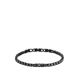BOSS Chain tennis bracelet with black crystals