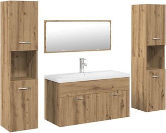 vidaXL Juego De Muebles Ba&ntilde;o 5 Piezas Madera Ingenier&iacute;a Roble Artisan Vidaxl