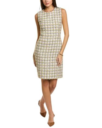 St. John Pixelated Houndstooth Dress