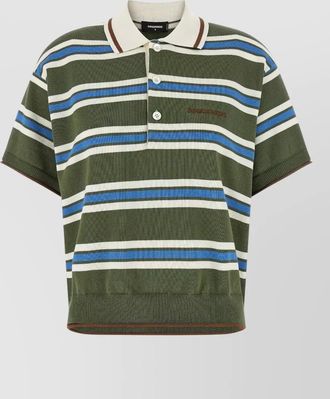 Dsquared2 striped knit polo top