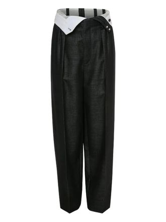 Victoria Beckham Pantaloni a vita alta con pieghe - Nero