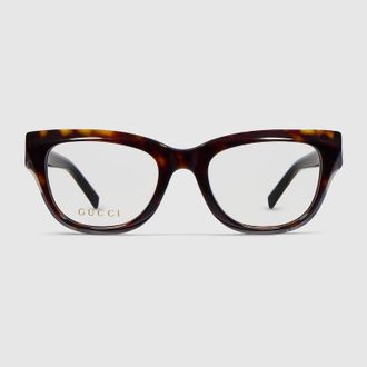 Gucci Geometric Optical Frame, Brown