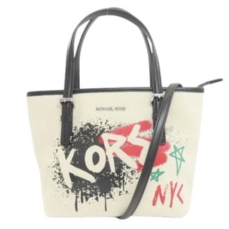 Michael Kors Pre-owned Tote Bags, female, Multicolor, Size: ONE SIZE Pre-owned Canvas Tote Bag