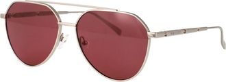 Alexander McQueen Am 0478S Aviator Zonnebril - Heren - Zonnebrillen - Grijs - 59 MM - Nylon - Accessoires