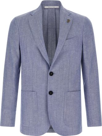 Pal Zileri Blue Wool Mens Blazer