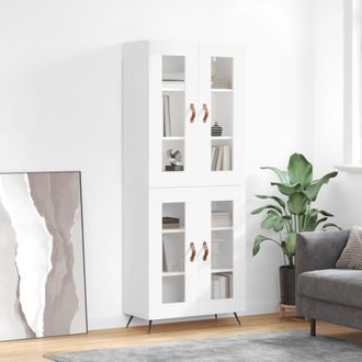 vidaXL Vidaxl - Aparador Alto Madera Contrachapada Blanco 69,5x34x180 Cm