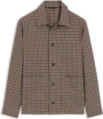 BOSS Relaxed-fit wool-blend jacket with Vichy check