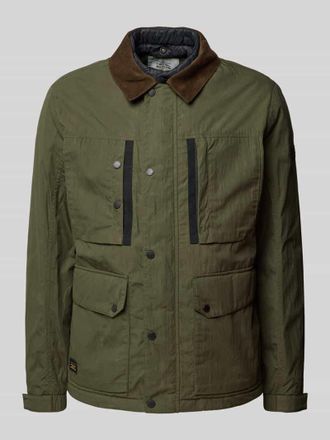 Camel Active Regular Fit Parka mit Umlegekragen aus Cord in Oliv, Gr&ouml;&szlig;e 3XL