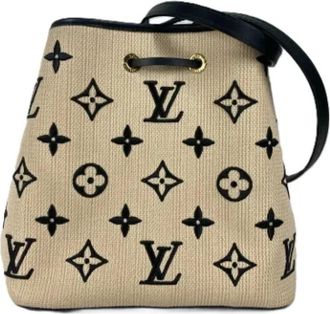 Louis Vuitton Pre-owned Vintage Bucket Bag - Dames - Vintage Tas - Beige - ONE Size - Katoen - Vintage