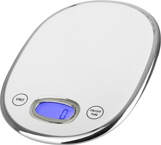 KASANOVA Bilancia digitale 5 Kg bianca cromata design Luca Trazzi