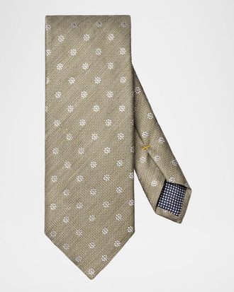 Eton Men & apos;s Woven Floral Silk and Linen Tie